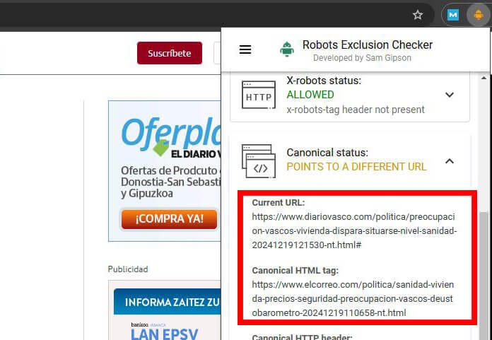 etiqueta canonical sindicada